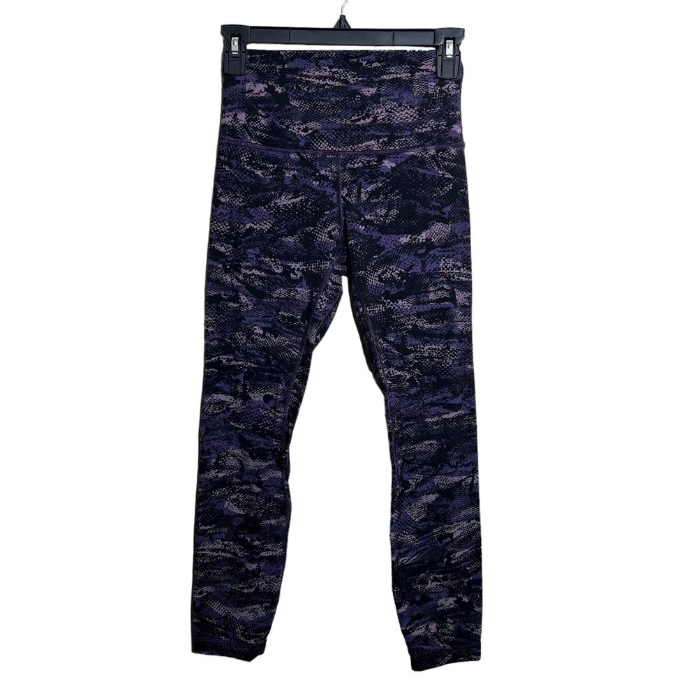 Lululemon Align Pant II Rip Wave Purple Thunder Black Size 4
